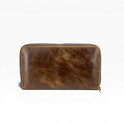 Cartera para Dama en Piel Genuina de Pitón café Lustrado