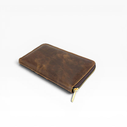 Cartera para Dama en Piel Genuina de Pitón café Lustrado