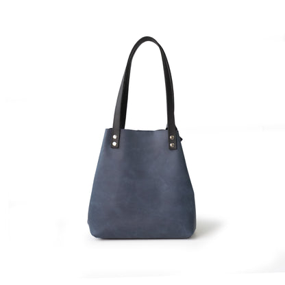 Bolso Tote Cuero Praga Plus+ Crazy Azul  Doble Vista + 💄Cosmetiquera 👝 Gratis!! (Copia)