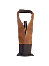 Porta botella piel doble vista (Merlot)