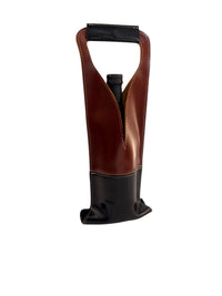 Porta botella piel doble vista (Merlot)