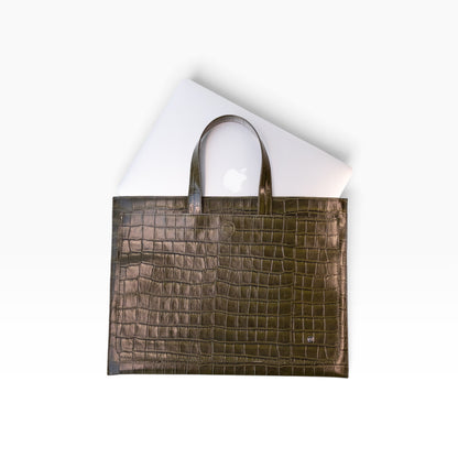 PORTA LAPTOP DAMA MOD ALBANIA GRABADO DE COCODRILO