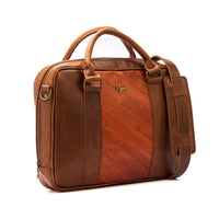 Portafolio 100% Cuero Mod. Holmes ( Frente Anguila Genuino Pull Miel )