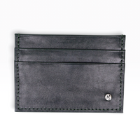 Tarjetero  Sencillo mod 3 Cuero Color Pull Negro