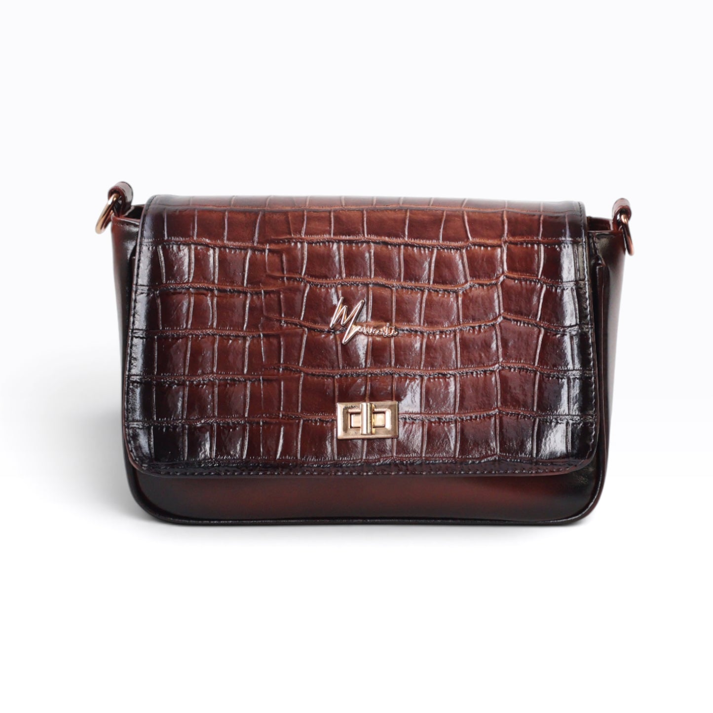 Bolso Cross body *Piel Grabado de Aligátor* Color Shedron