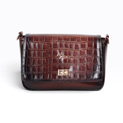 Bolso Cross body *Piel Grabado de Aligátor* Color Shedron