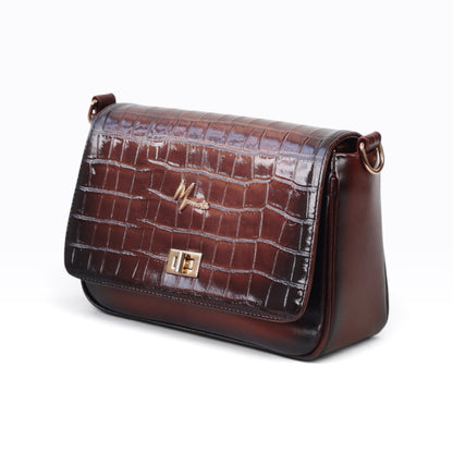 Bolso Cross body *Piel Grabado de Aligátor* Color Shedron