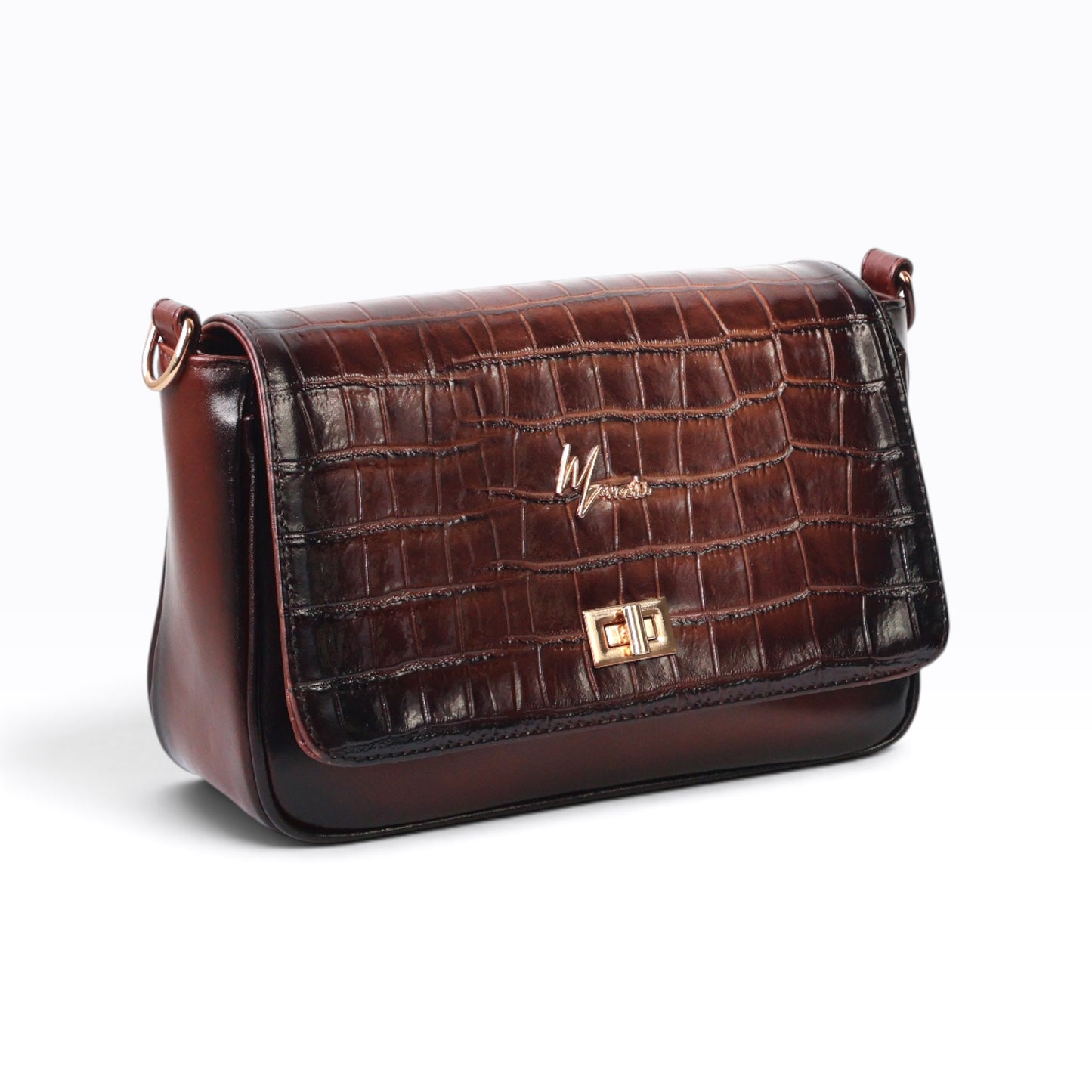 Bolso Cross body *Piel Grabado de Aligátor* Color Shedron