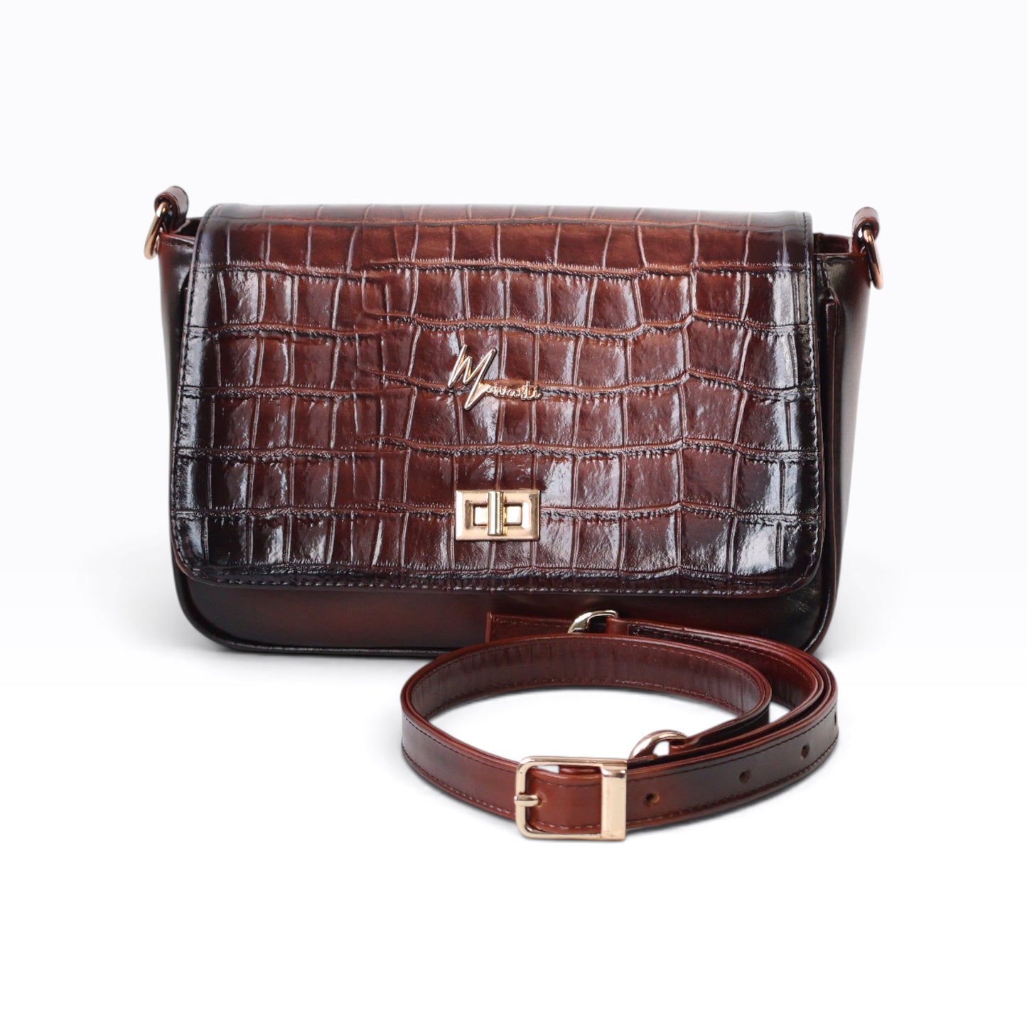 Bolso Cross body *Piel Grabado de Aligátor* Color Shedron
