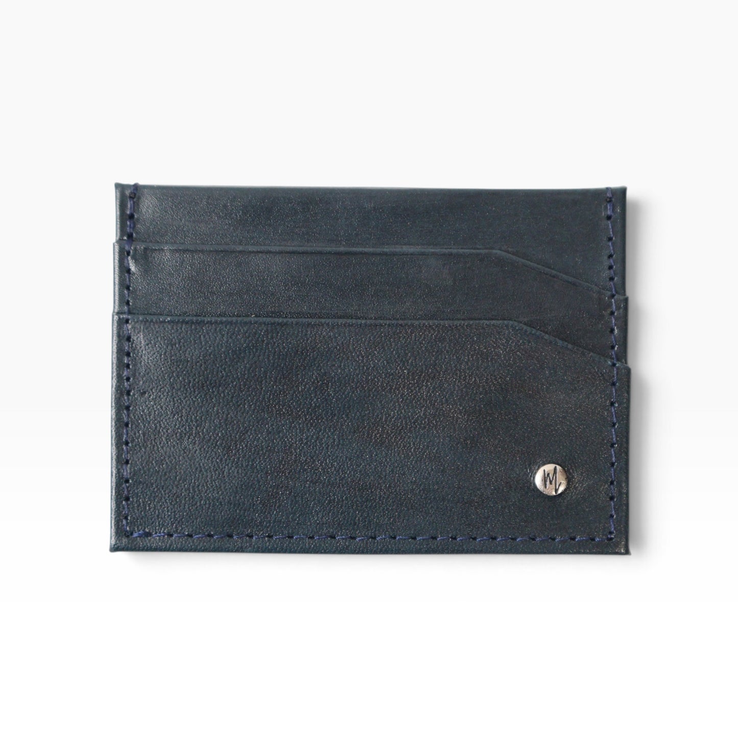 Tarjetero  Sencillo mod 1 Cuero Pull Azul