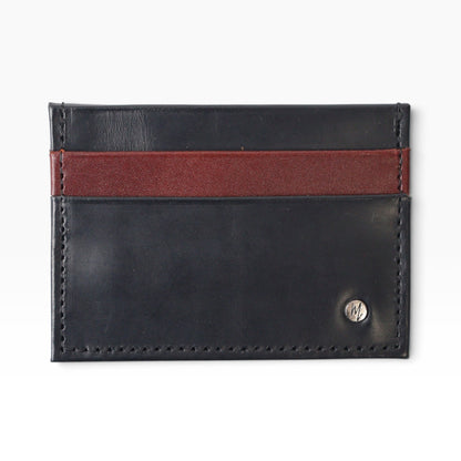 Tarjetero  Sencillo mod 3 Cuero Pull Negro y Pull Shedron