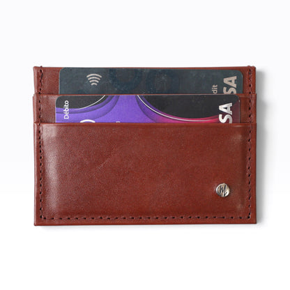Tarjetero  Sencillo mod 3 Cuero Pull Cafe