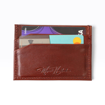 Tarjetero  Sencillo mod 1 Cuero Pull Cafe