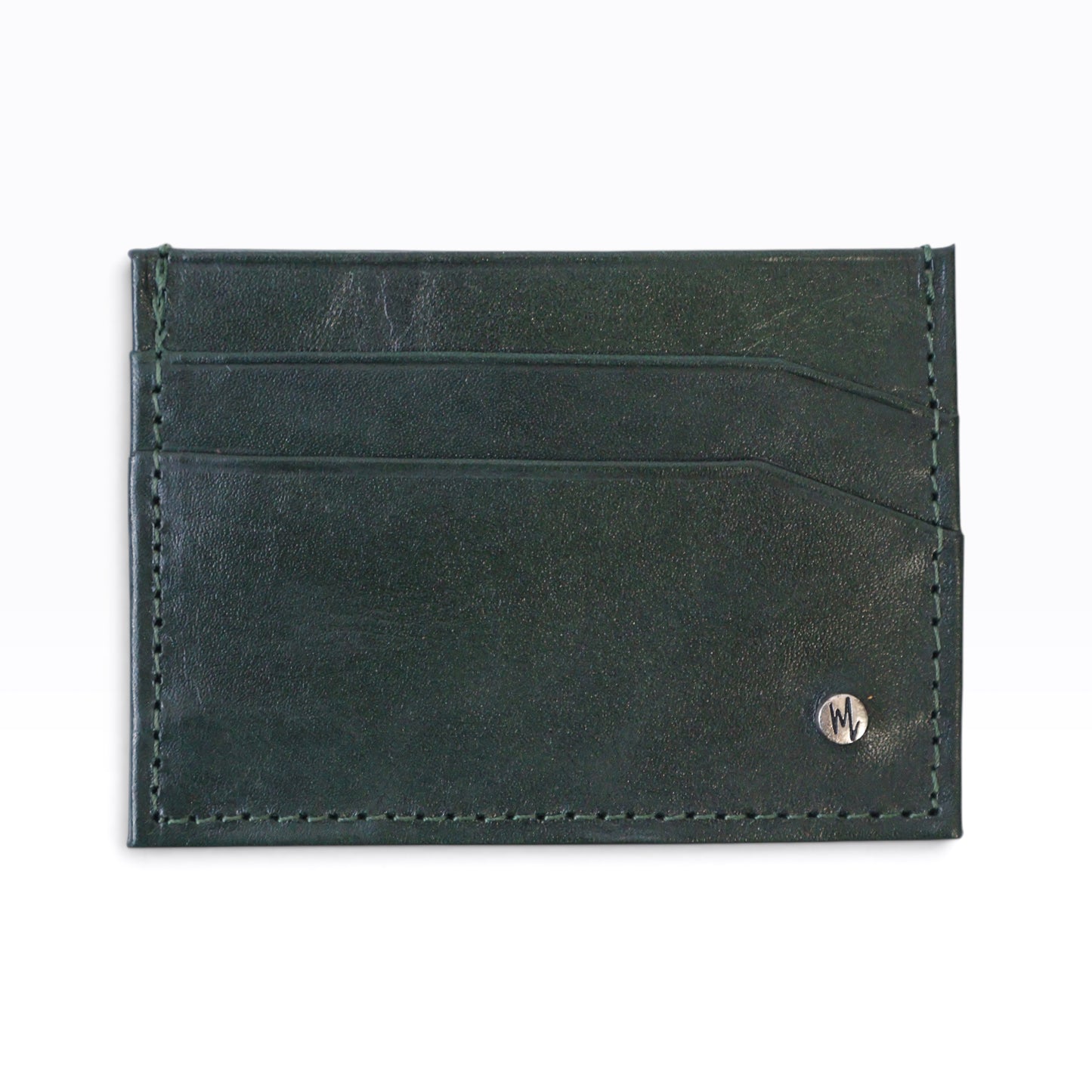 Tarjetero  Sencillo mod 1 Cuero Pull Verde