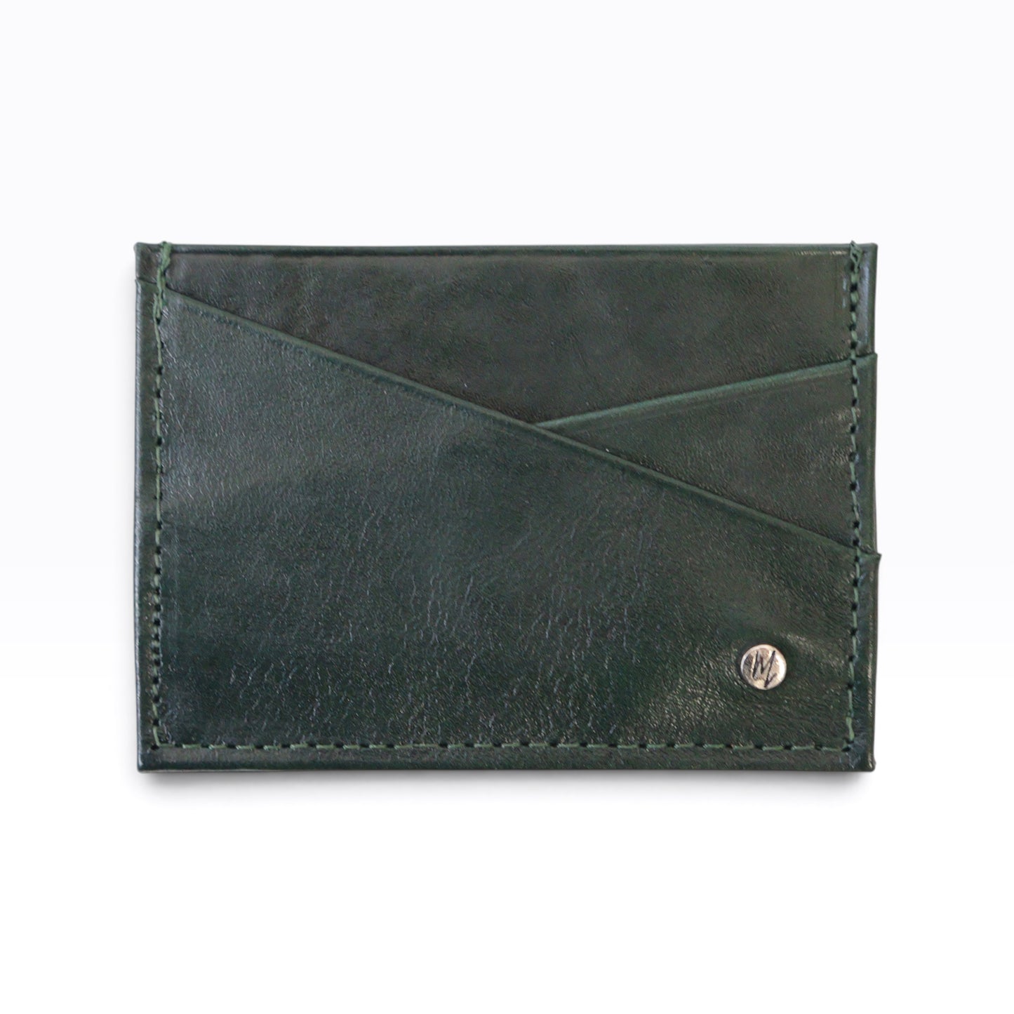 Tarjetero  Sencillo mod 2 Cuero Pull Verde