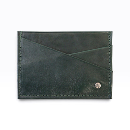 Tarjetero  Sencillo mod 2 Cuero Pull Verde