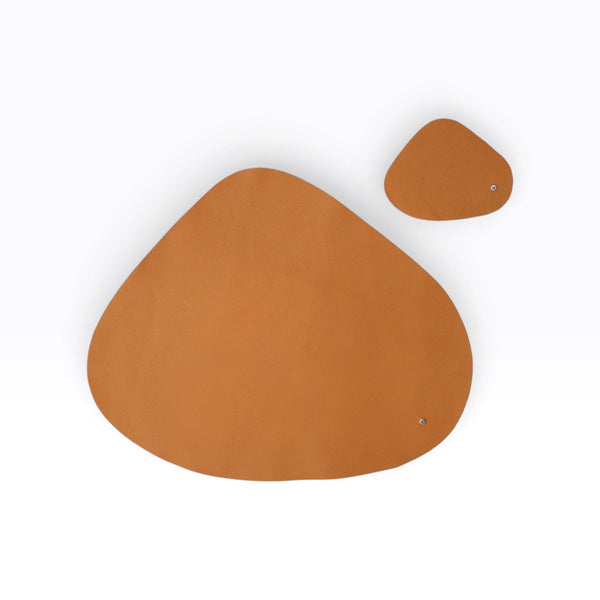 Set Individual bajo plato mantel  y Portavasos de Piel Premium | Mosvarti Flother Mostaza