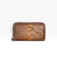 Cartera para Dama en Piel Piton naranja