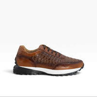Tenis piel genuina mod 20000 Caoba Pull Up / Grabado de Cocodrilo Shedron* Sombreado*