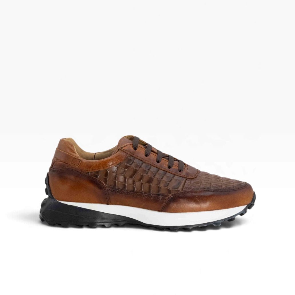 Tenis piel genuina mod 20000 Caoba Pull Up / Grabado de Cocodrilo Shedron* Sombreado* - MosvartiTenis piel genuina mod 20000 Caoba Pull Up / Grabado de Cocodrilo Shedron* Sombreado*
