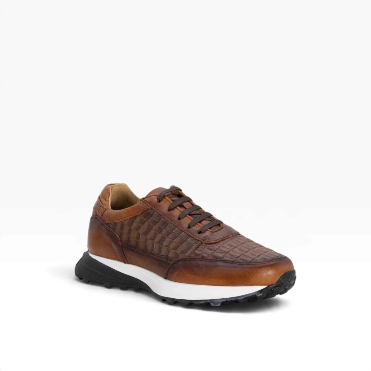 Tenis piel genuina mod 20000 Caoba Pull Up / Grabado de Cocodrilo Shedron* Sombreado* - MosvartiTenis piel genuina mod 20000 Caoba Pull Up / Grabado de Cocodrilo Shedron* Sombreado*