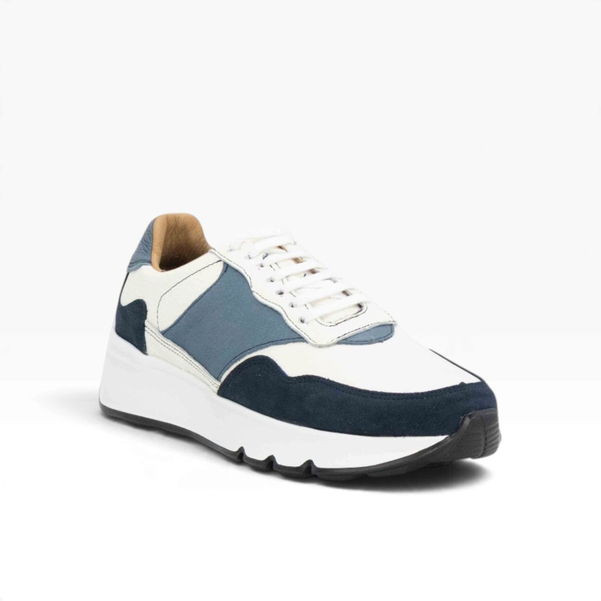 Tenis piel genuina mod 40010 Gamuza Azul / Flother Blanco - MosvartiTenis piel genuina mod 40010 Gamuza Azul / Flother Blanco