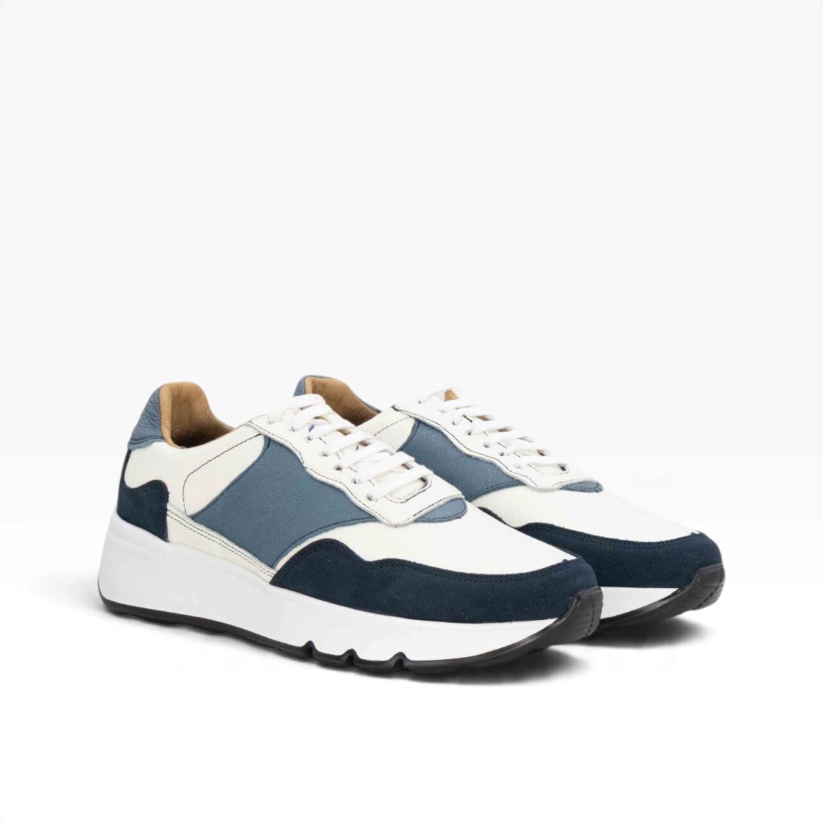 Tenis piel genuina mod 40010 Gamuza Azul / Flother Blanco - MosvartiTenis piel genuina mod 40010 Gamuza Azul / Flother Blanco