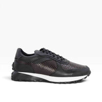 Tenis piel genuina mod 20015 Negro venado / Camaleon Cherry Grabado de Piton