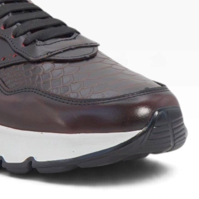 Tenis piel genuina mod 40010 Camaleon Cherry Grabado de Piton - MosvartiTenis piel genuina mod 40010 Camaleon Cherry Grabado de Piton