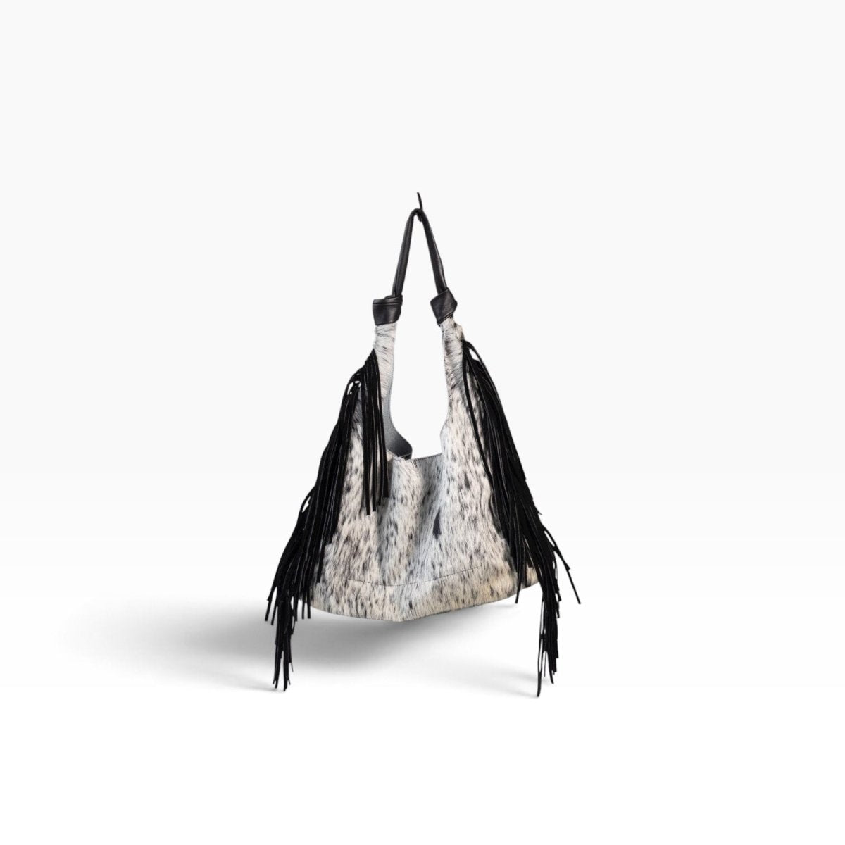 Bolso Hobo Mod Inglaterra *Pelo Jaspeado / Tiras Negro* - MosvartiBolso Hobo Mod Inglaterra *Pelo Jaspeado / Tiras Negro*