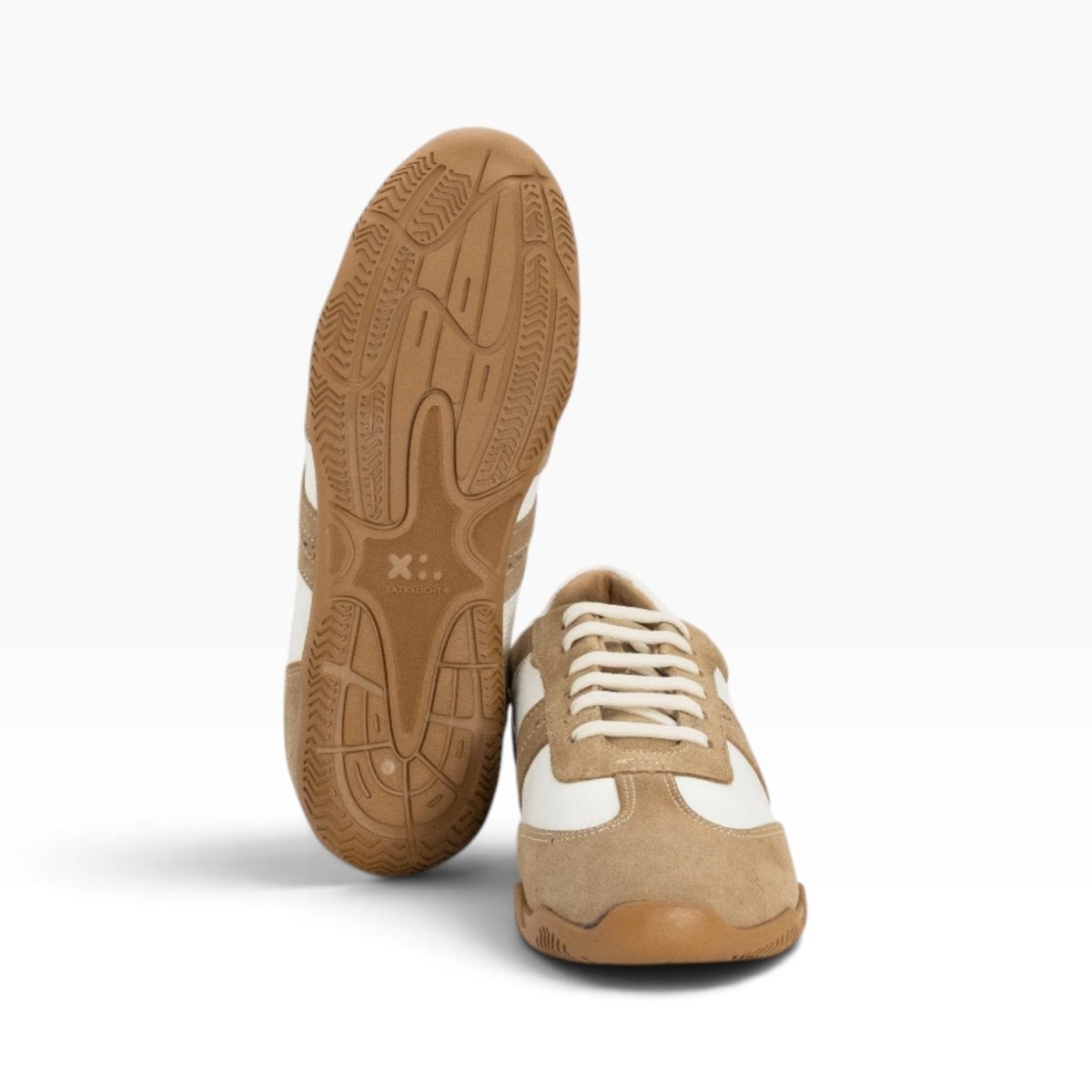Tenis piel genuina mod 10000_5 Flother Blanco / Gamuza Beige - MosvartiTenis piel genuina mod 10000_5 Flother Blanco / Gamuza Beige