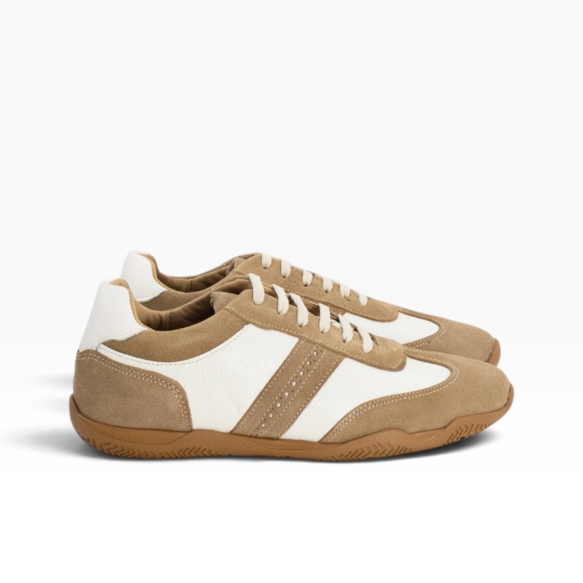 Tenis piel genuina mod 10000_5 Flother Blanco / Gamuza Beige - MosvartiTenis piel genuina mod 10000_5 Flother Blanco / Gamuza Beige