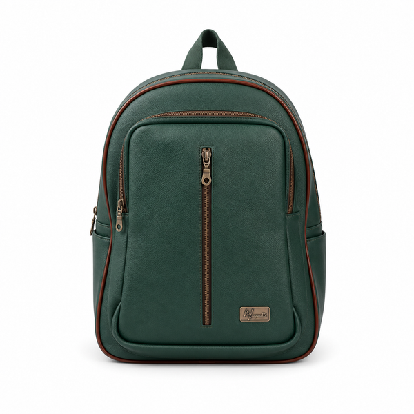 Back pack Mod. Tokio Mochila clasica cuero (Flother Verde)