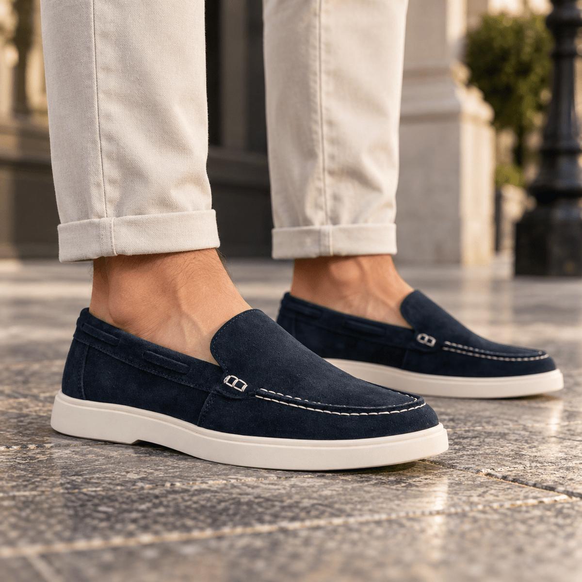 Loafers piel genuina mod 15000 Gamuza Azul - mosvartimxLoafers piel genuina mod 15000 Gamuza Azul