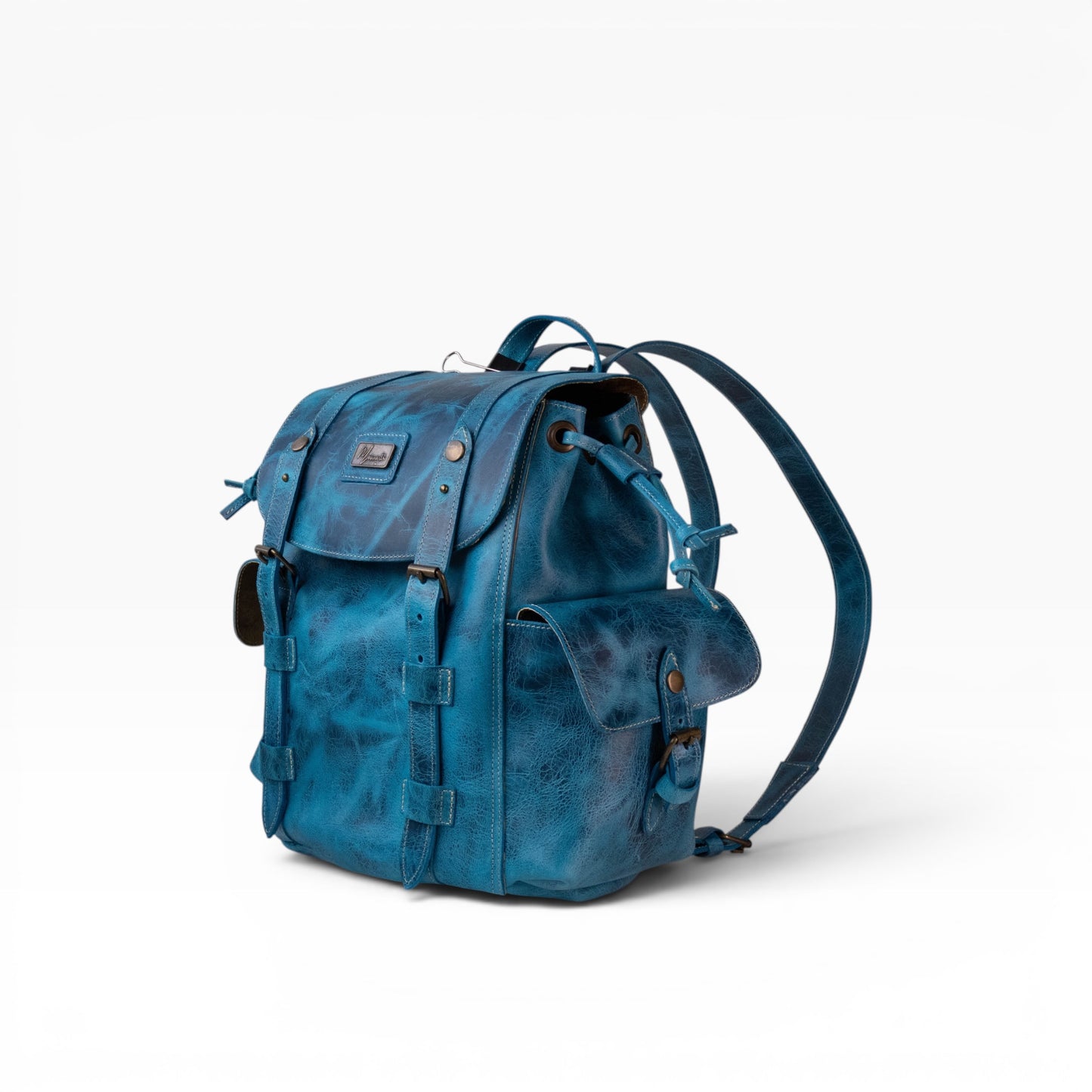 Backpack Mod. Chicago Urban style cuero *Crazy Azul*