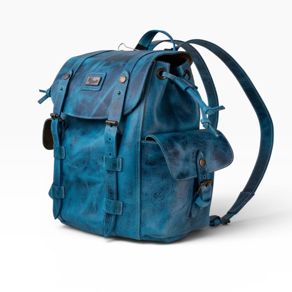 Backpack Mod. Chicago Urban style cuero *Crazy Azul* - mosvartimxBackpack Mod. Chicago Urban style cuero *Crazy Azul*