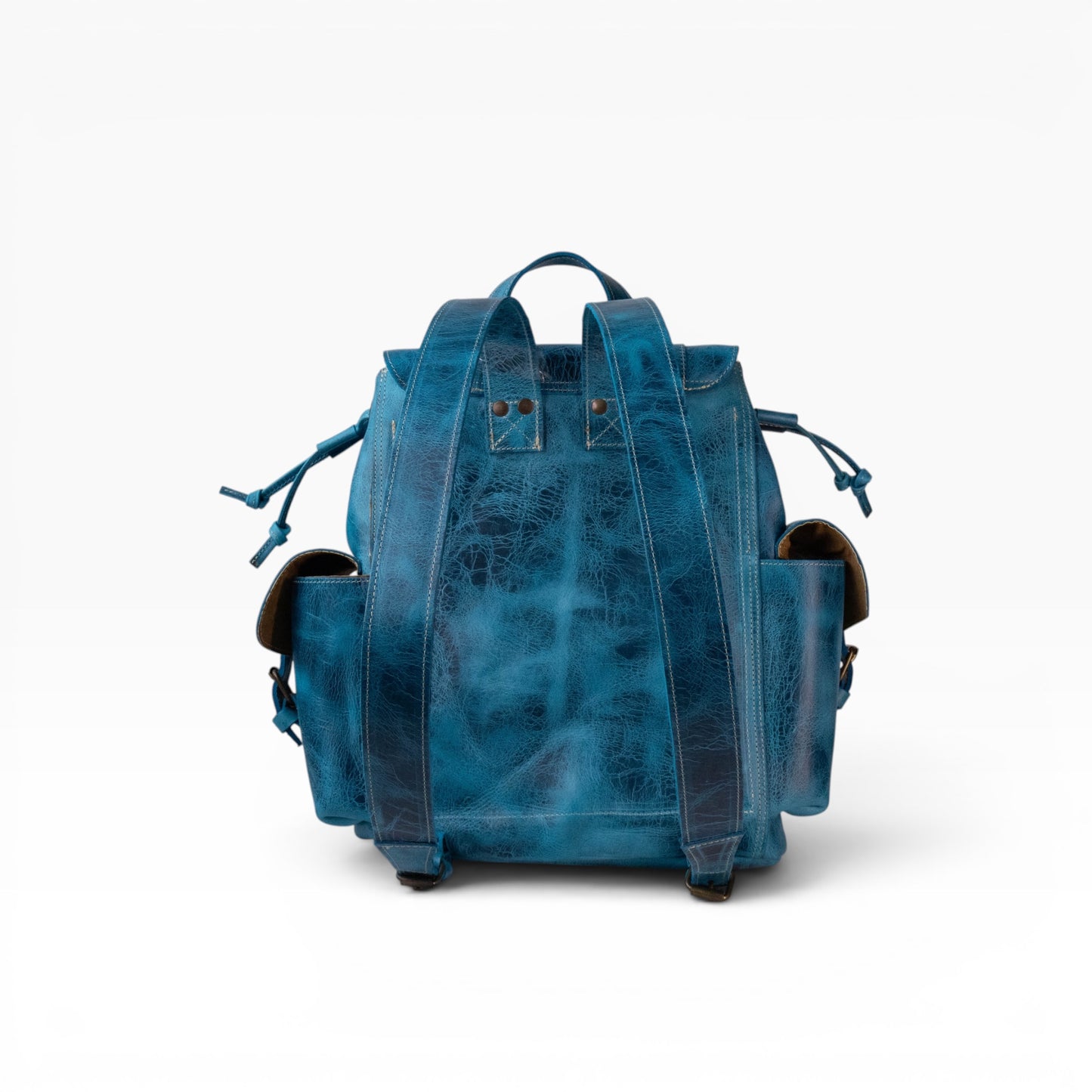 Backpack Mod. Chicago Urban style cuero *Crazy Azul*