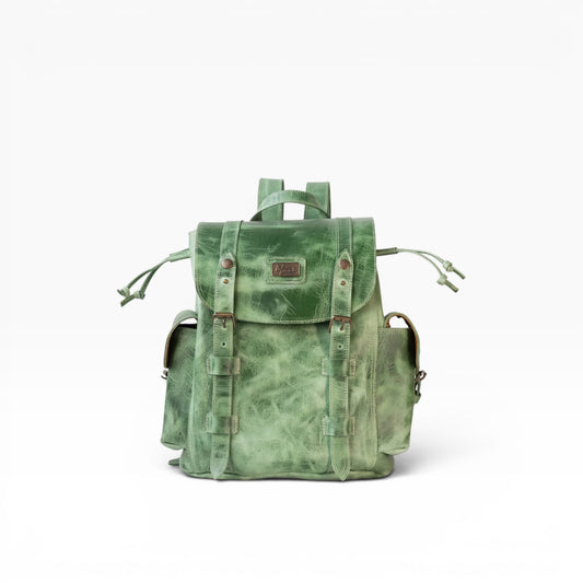 Backpack Mod. Chicago Urban style cuero *Crazy Verde*