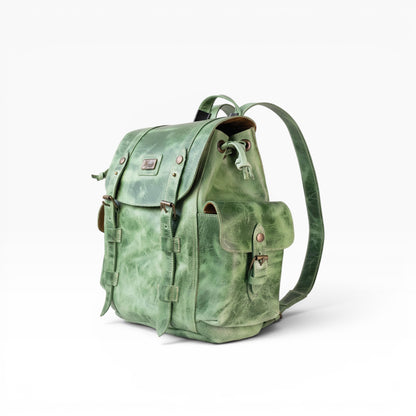 Backpack Mod. Chicago Urban style cuero *Crazy Verde*