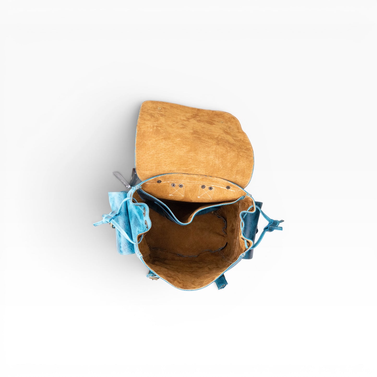 Backpack Mod. Chicago Urban style cuero *Crazy Azul*