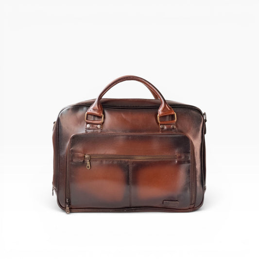 Maletin Portafolio 100% Cuero Mod. Holmes pull Roble Plus