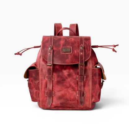 Backpack Mod. Chicago Urban style cuero *Crazy Rojo*