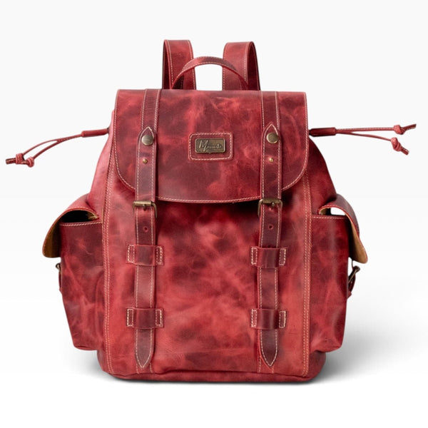 Backpack Mod. Chicago Urban style cuero *Crazy Rojo*