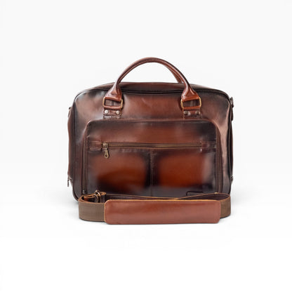 Maletin Portafolio 100% Cuero Mod. Holmes pull Roble Plus