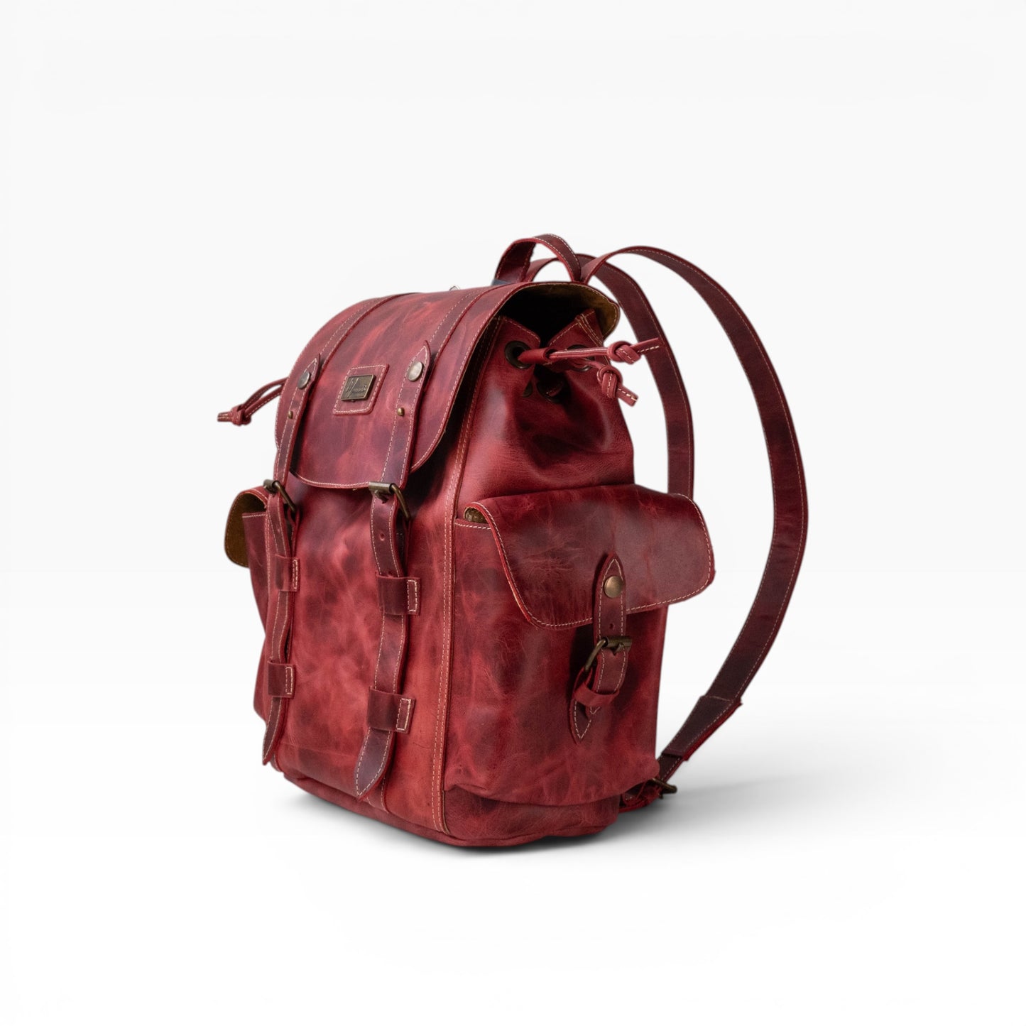 Backpack Mod. Chicago Urban style cuero *Crazy Rojo*