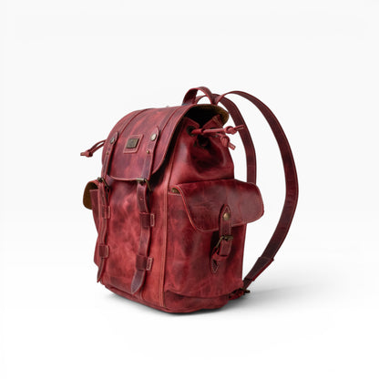 Backpack Mod. Chicago Urban style cuero *Crazy Rojo*