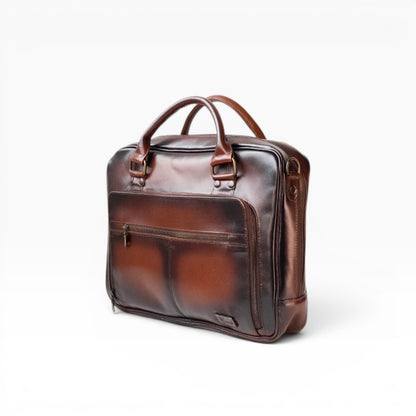 Maletin Portafolio 100% Cuero Mod. Holmes pull Roble Plus
