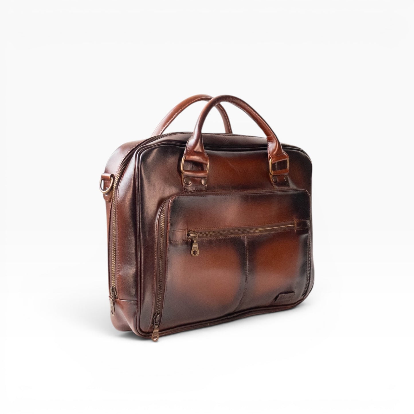 Maletin Portafolio 100% Cuero Mod. Holmes pull Roble Plus