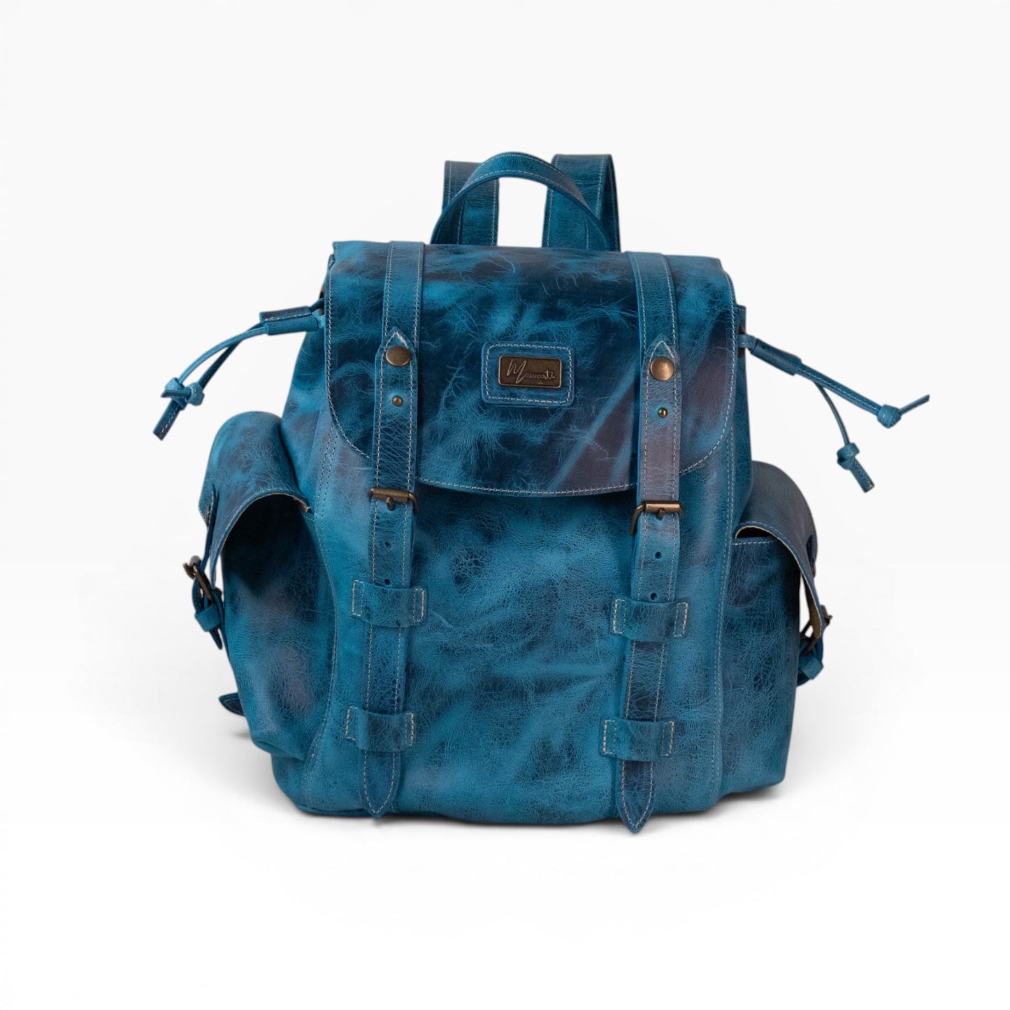 Backpack Mod. Chicago Urban style cuero *Crazy Azul*