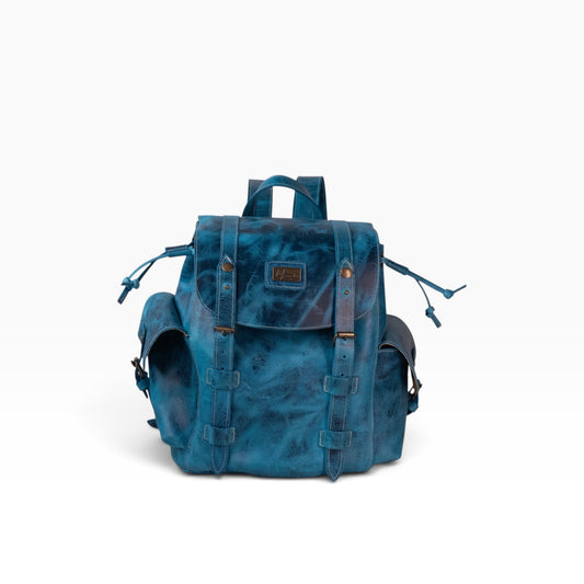 Backpack Mod. Chicago Urban style cuero *Crazy Azul*